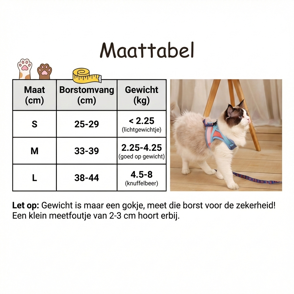 KatWalk - Ontsnappingsvrij Kattentuigje voor Veilig Buiten