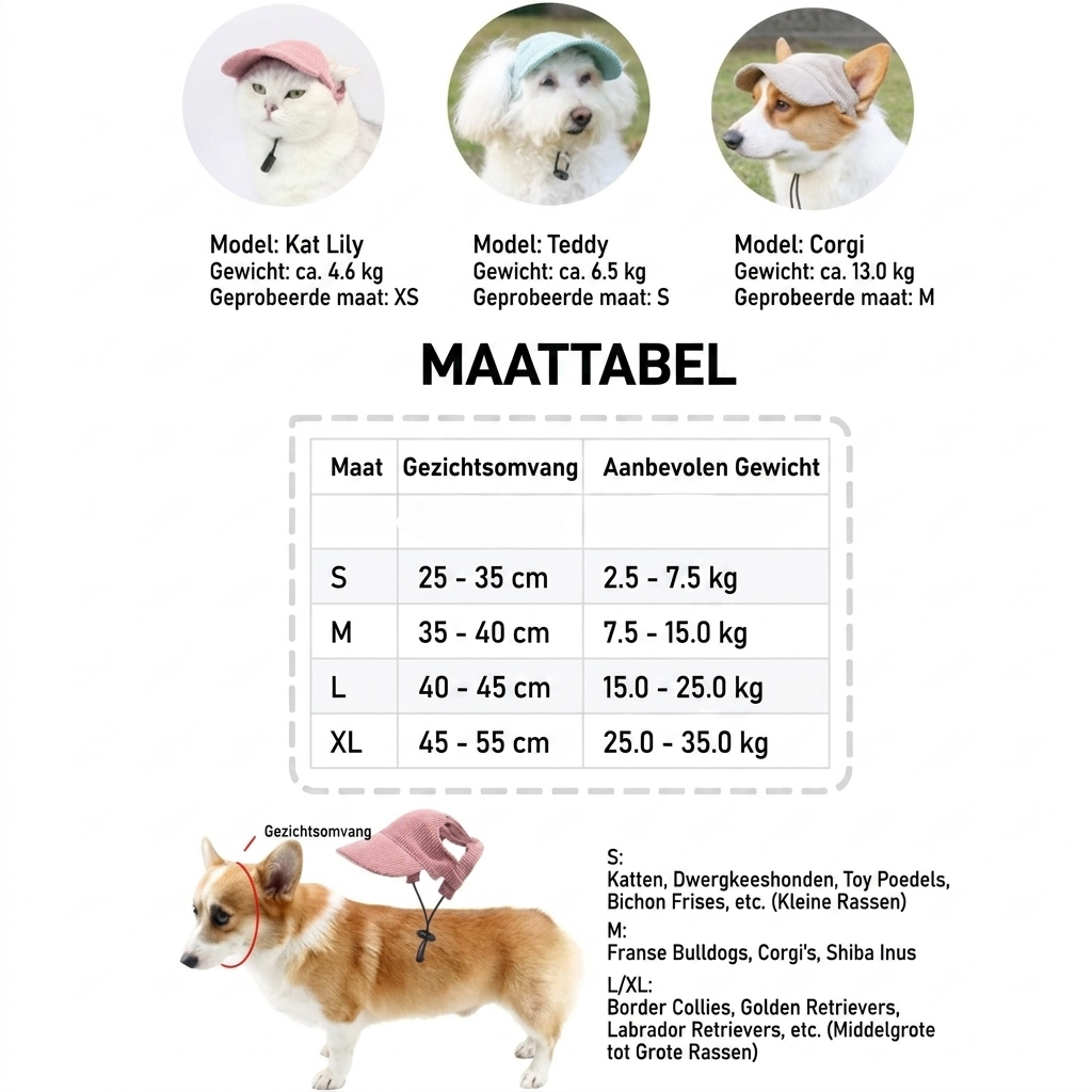 SunCap - Stijlvol UV-Petje voor Honden & Katten