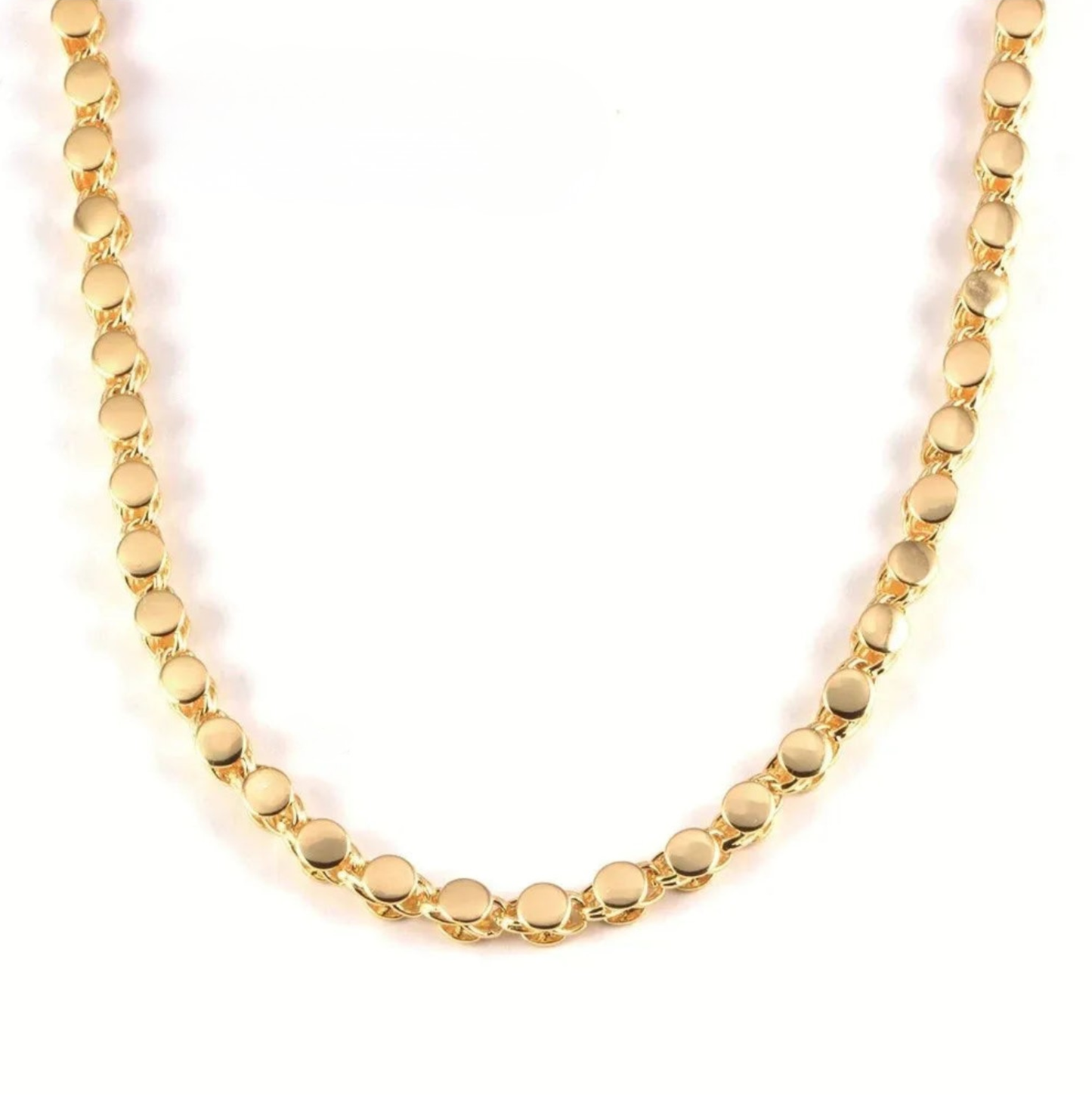 Golden Grace – Ronde Halsketting met Subtiele Kruisrand