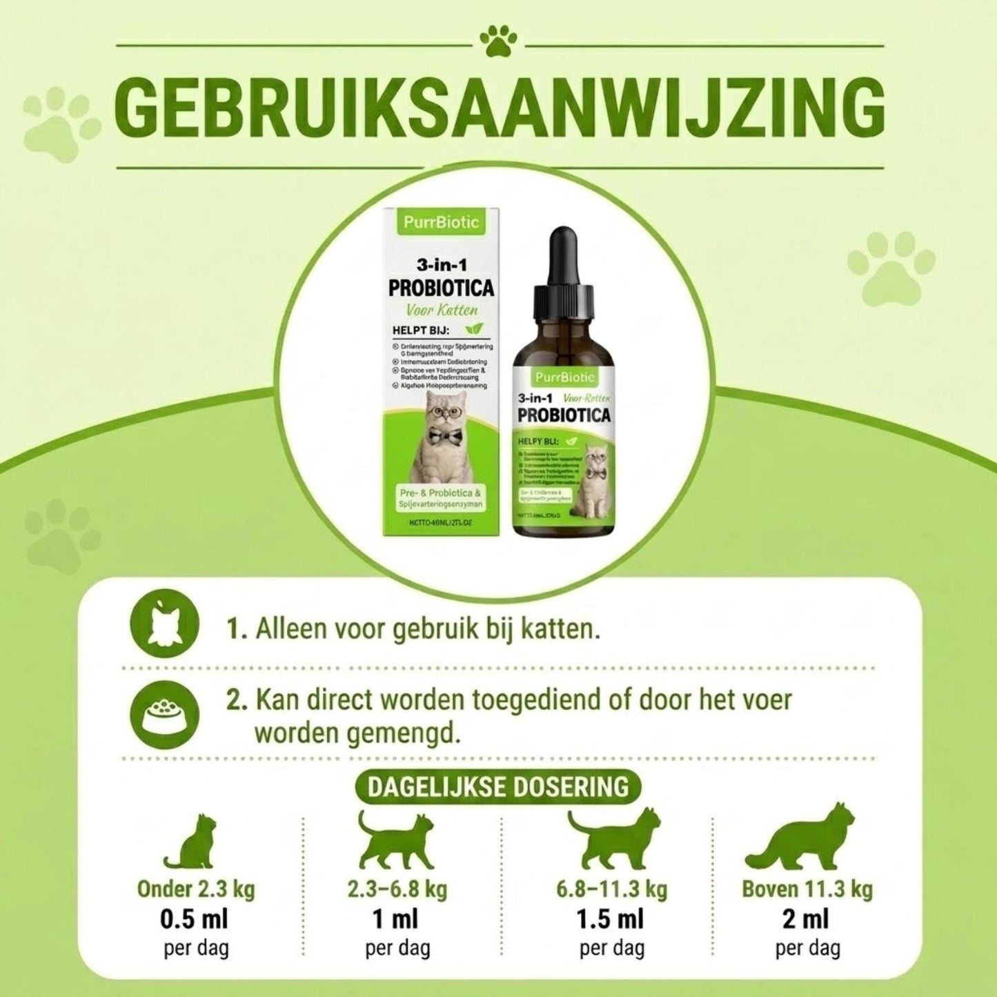 PurrBiotic – 3-in-1 probiotica voor katten met betere spijsvertering