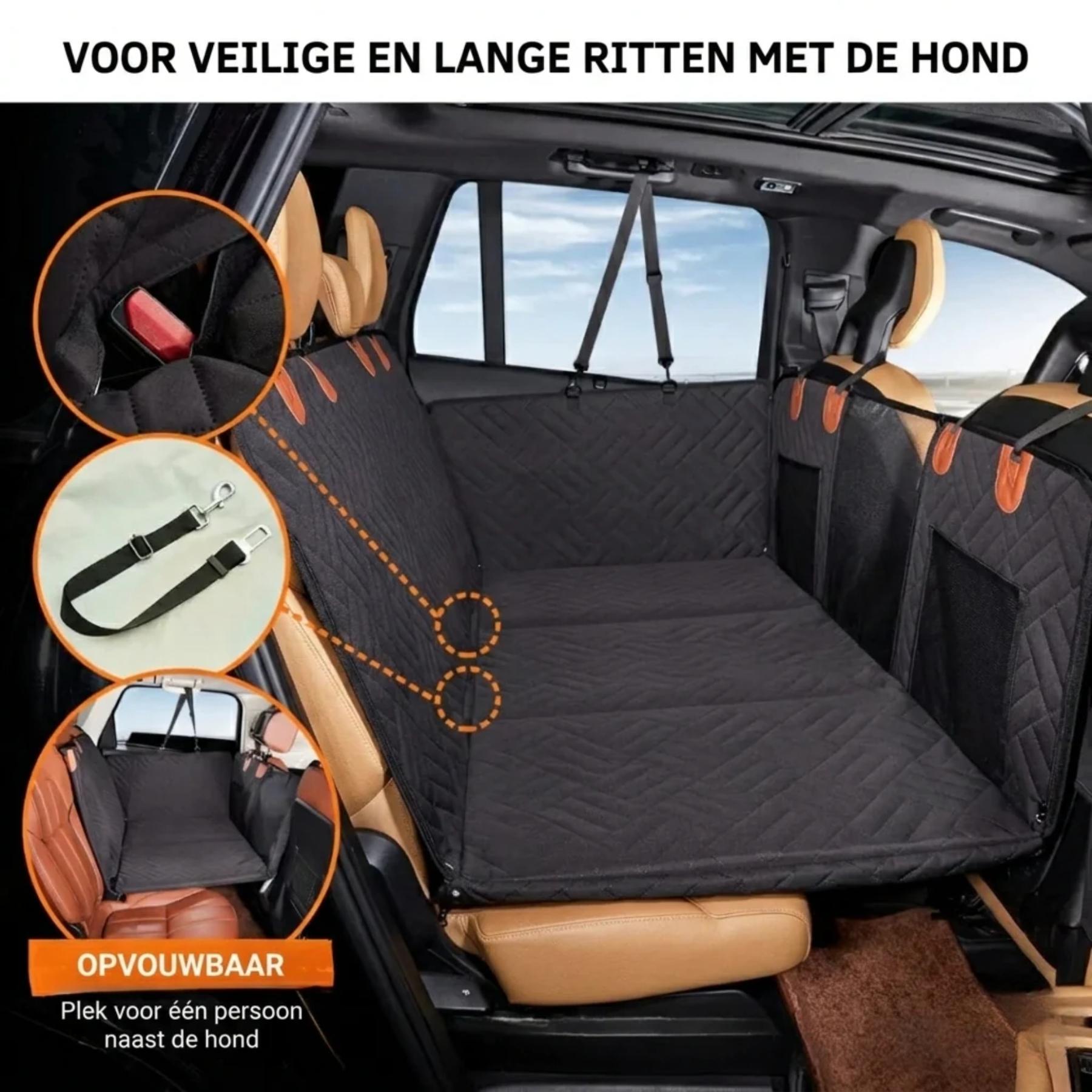 Hond in AutoBuddy autostoel tijdens autorit