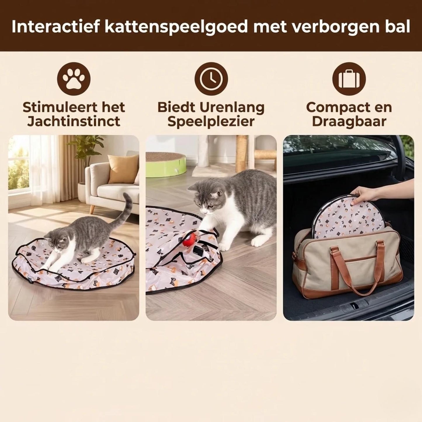 PeekBall – Interactief Kattenspeeltje met Verborgen Bal