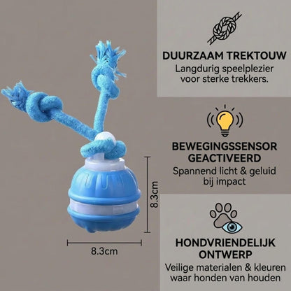 PlayPulse - Interactieve hondenbal met bewegingssensor en trektouw