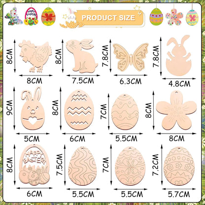 PaasHanger – 60-delige Houten Paashangers Knutselset