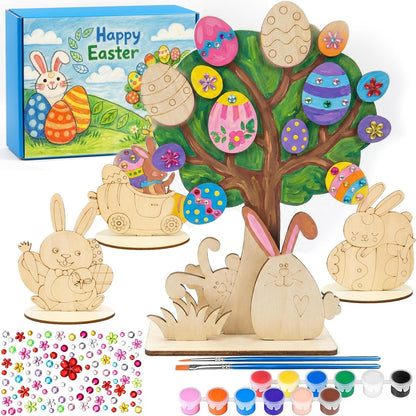 PaasKnutsel – Houten Paaseieren & Hazen Knutselset