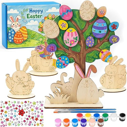 PaasKnutsel – Houten Paaseieren & Hazen Knutselset