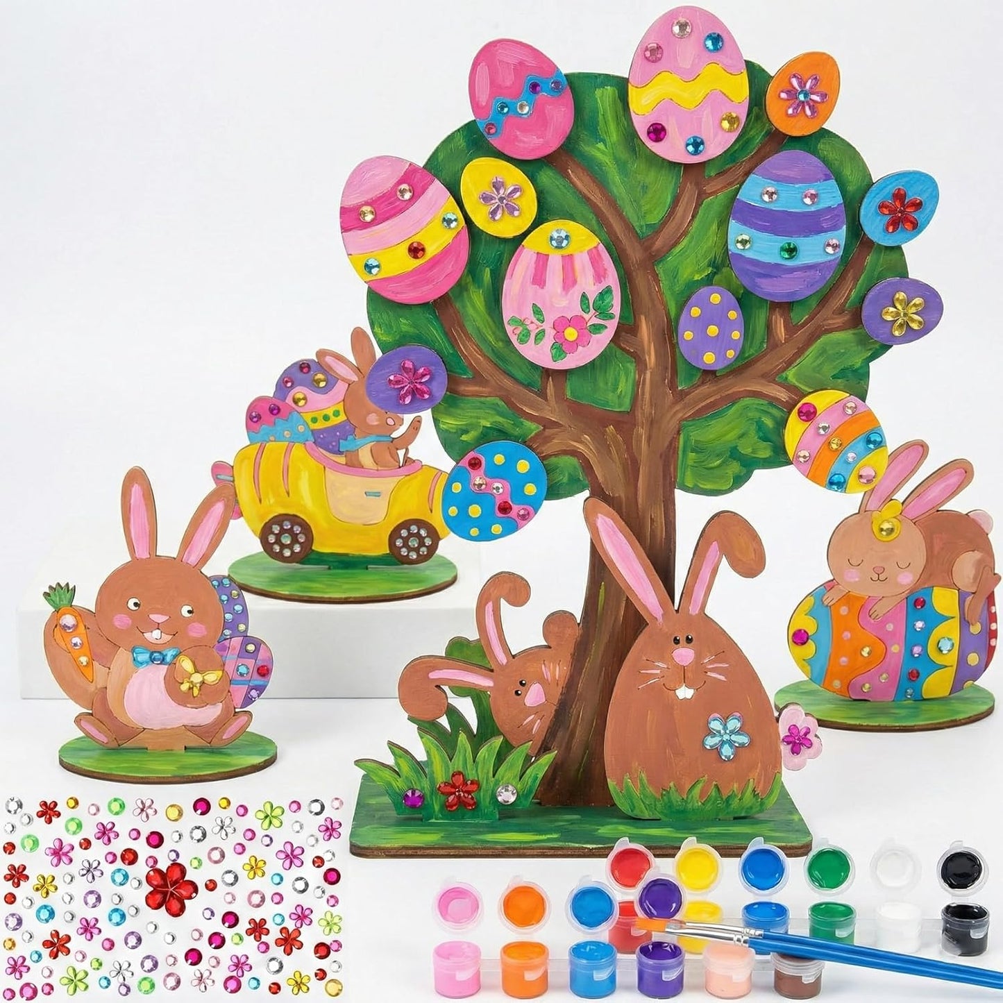 PaasKnutsel – Houten Paaseieren & Hazen Knutselset