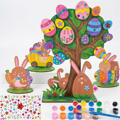 PaasKnutsel – Houten Paaseieren & Hazen Knutselset