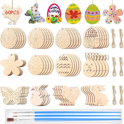 PaasHanger – 60-delige Houten Paashangers Knutselset