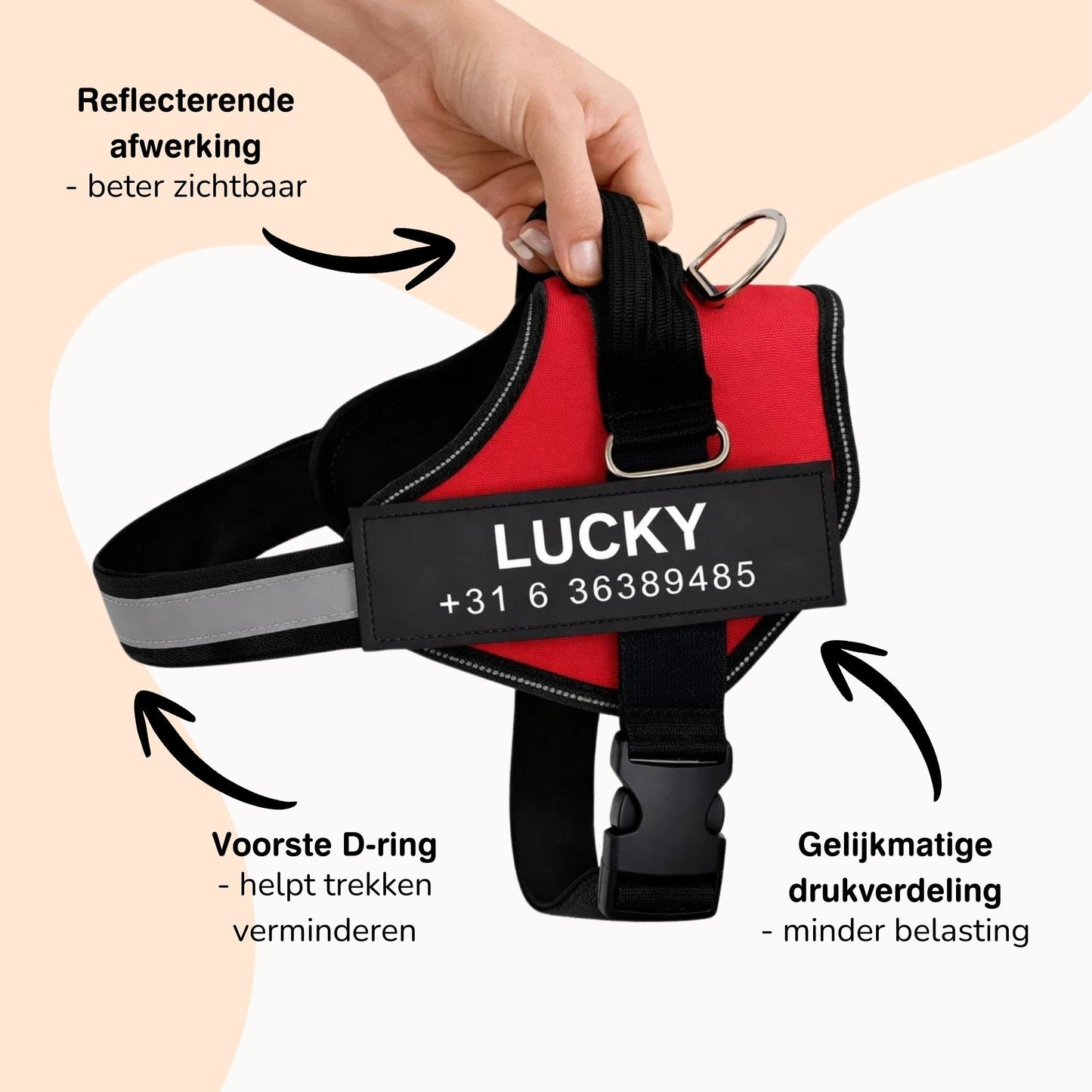 SafeTag hondentuig zijkant