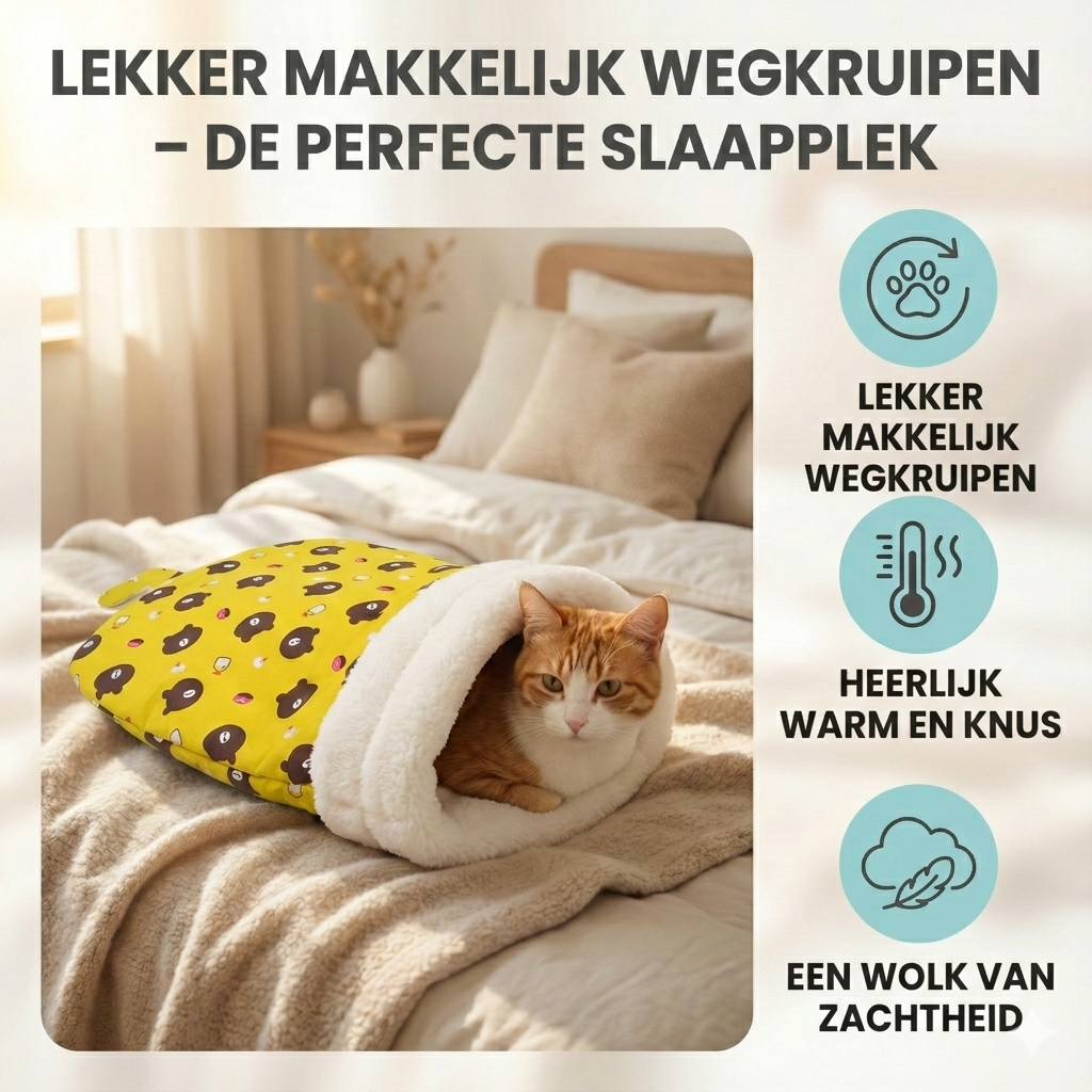 SnugglePoes kattenslaapzak open