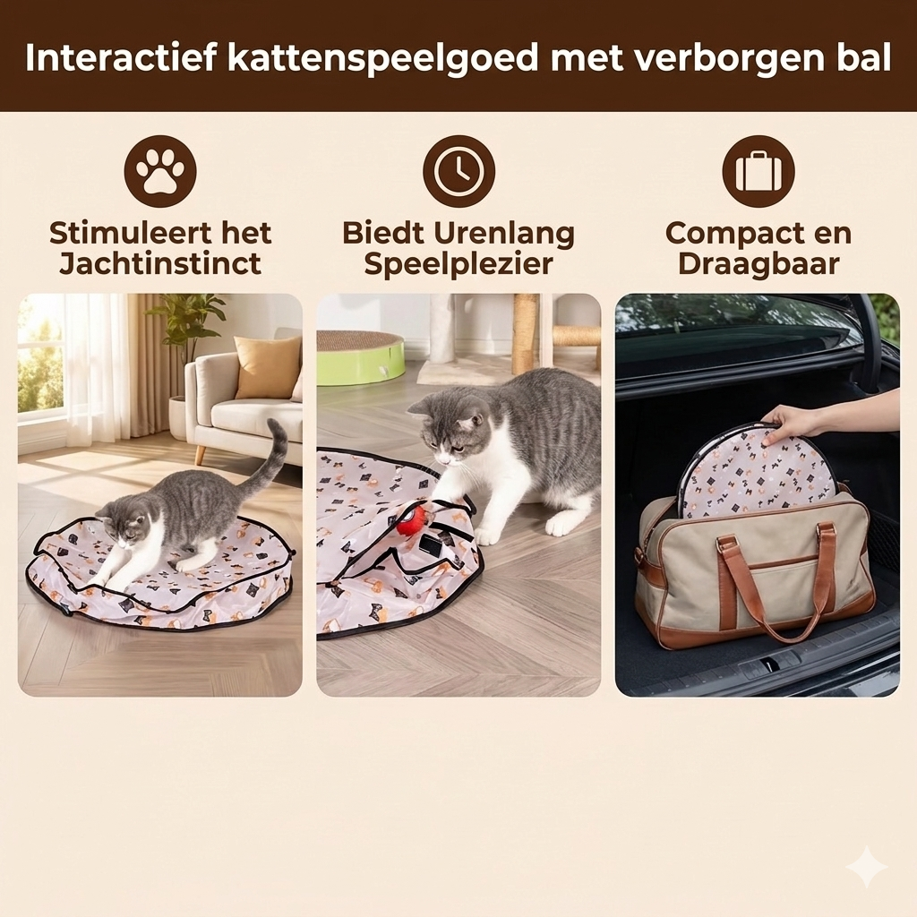 PeekBall stimuleert jachtinstinct kat
