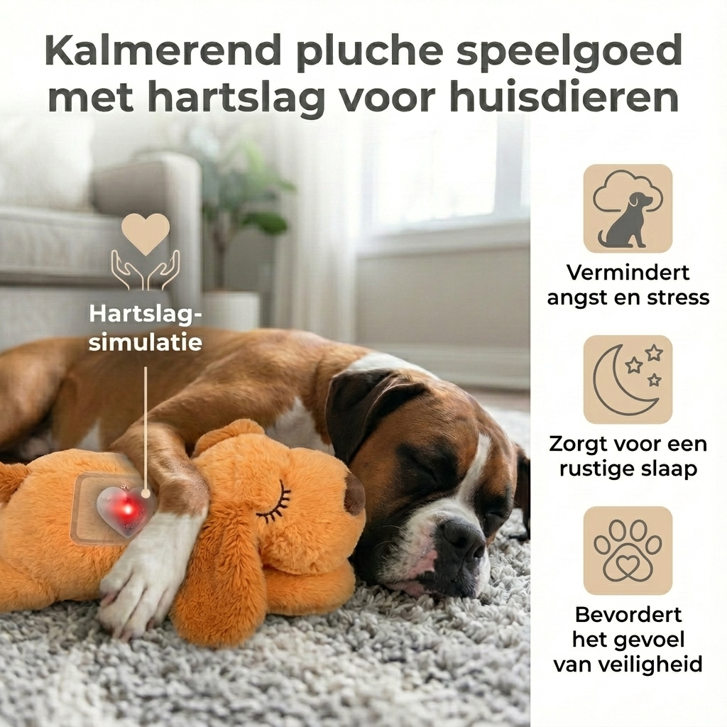 HeartPup – Hondenknuffel met Hartslag tegen Verlatingsangst
