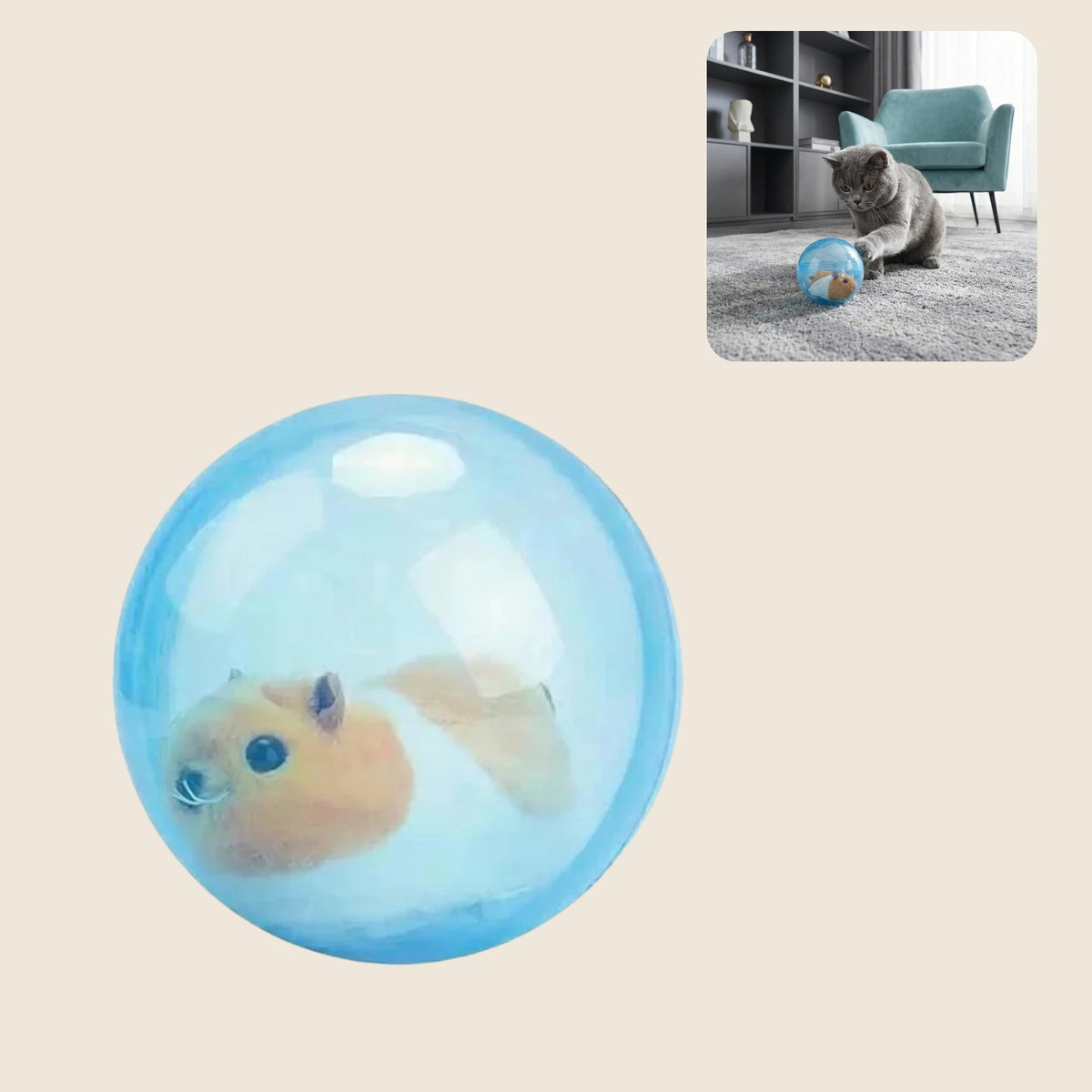 HamsterRol op beige achtergrond