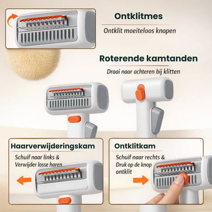 KlitFree – 2-in-1 Kattenkam tegen Klitten & Losse Haren