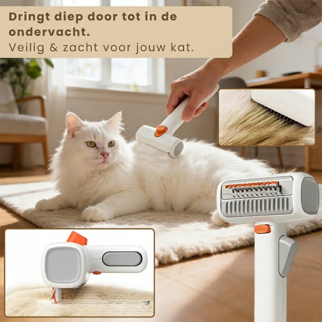 KlitFree – 2-in-1 Kattenkam tegen Klitten & Losse Haren