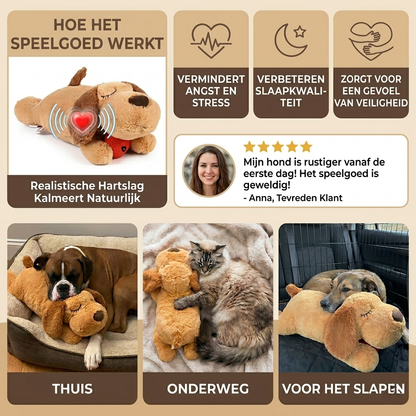 HeartPup – Hondenknuffel met Hartslag tegen Verlatingsangst