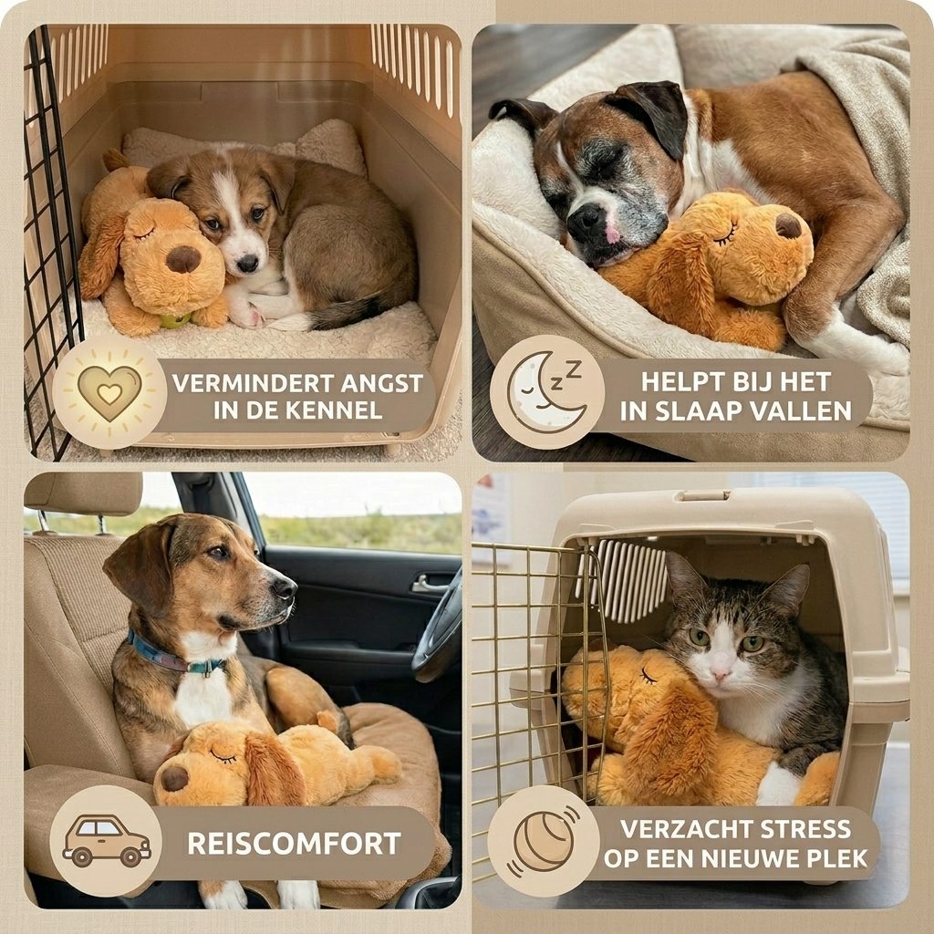 HeartPup – Hondenknuffel met Hartslag tegen Verlatingsangst
