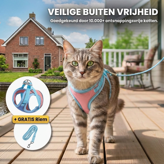 KatWalk – Ontsnappingsvrij Kattentuigje voor Veilig Buitenlopen