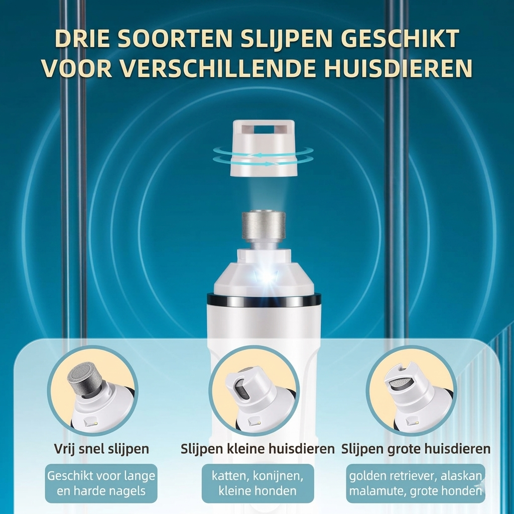 PawTrim - Stille Elektrische Nagelvijl met LED voor Honden & Katten