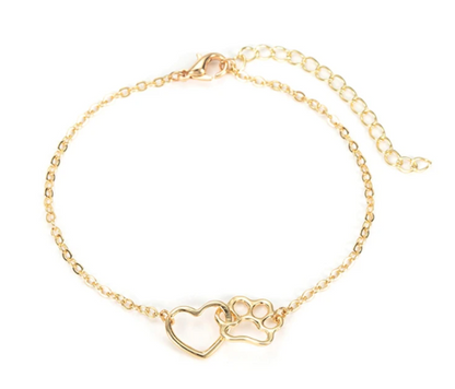 PawKeeper - Huisdier gedenk armband met pootje en hartje