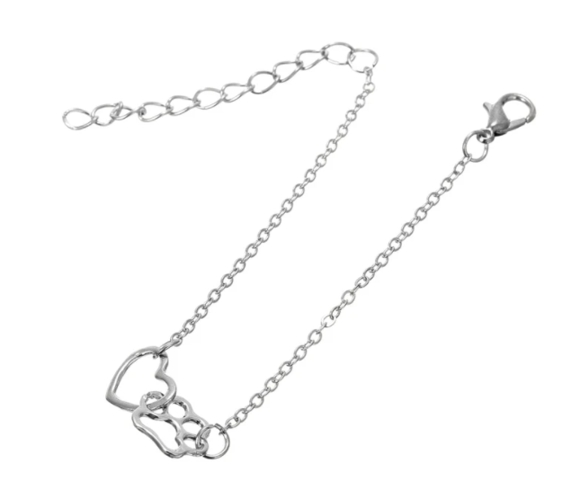 PawKeeper - Huisdier gedenk armband met pootje en hartje