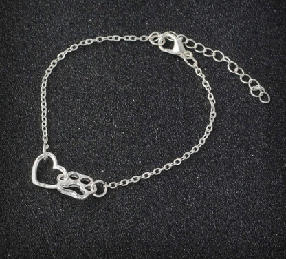 PawKeeper - Huisdier gedenk armband met pootje en hartje
