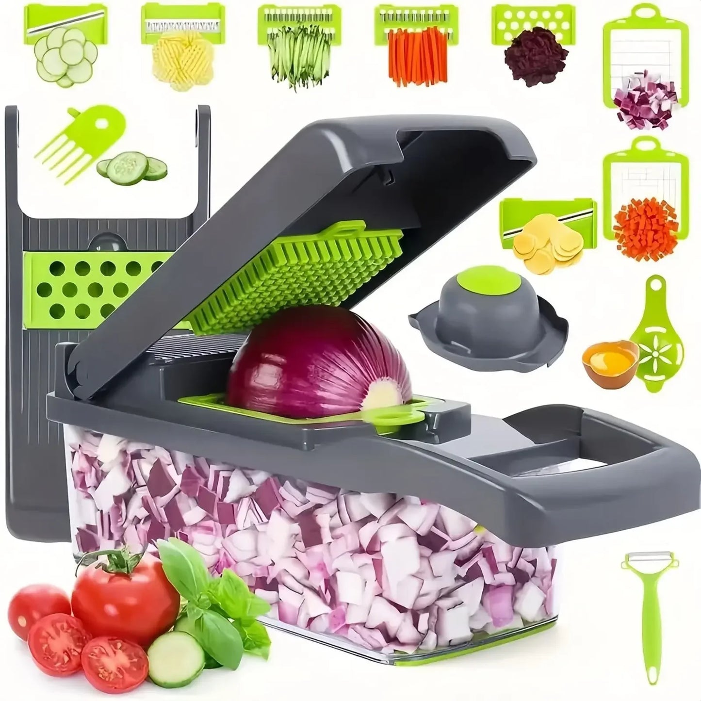 ChopMaster – Multifunctionele Groente- & Uiensnijder