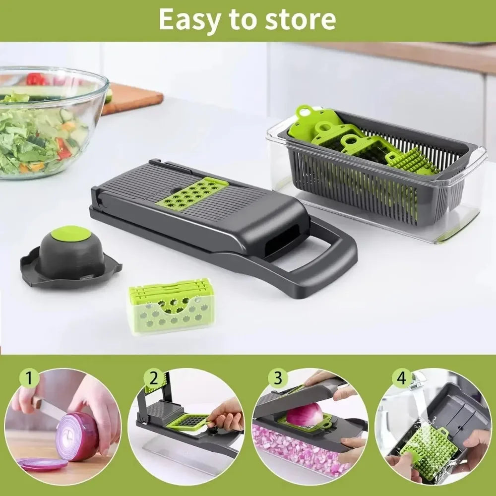 ChopMaster – Multifunctionele Groente- & Uiensnijder