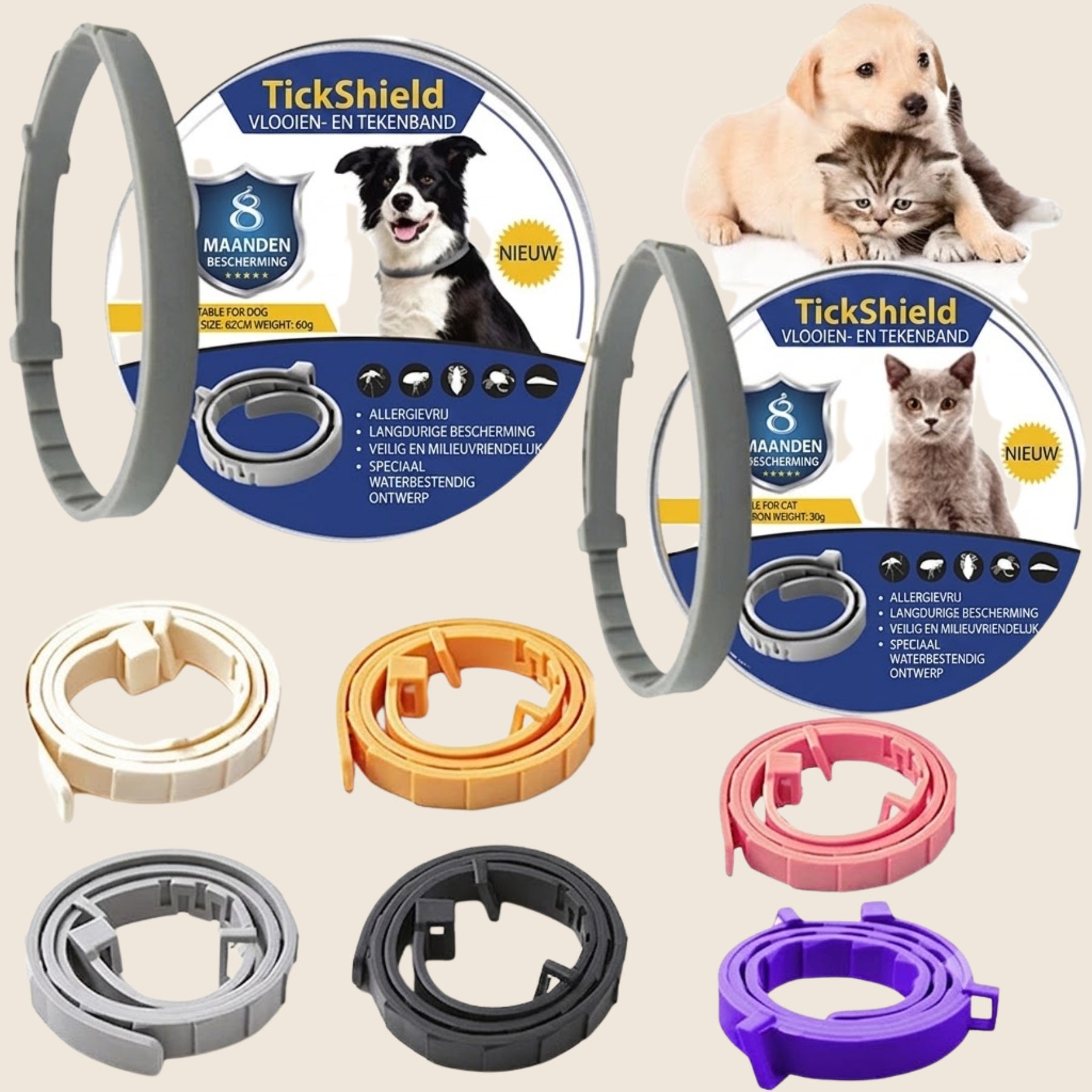 TickShield op beige achtergrond
