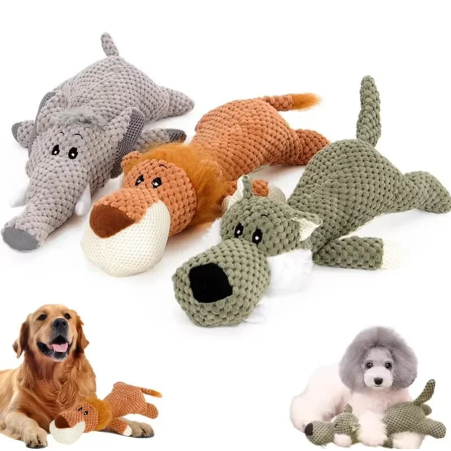 ChewChamp - Groot Pluchen Hondenknuffel voor Sterke Kauwers