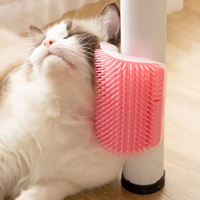 Kat gebruikt PurrCorner borstel