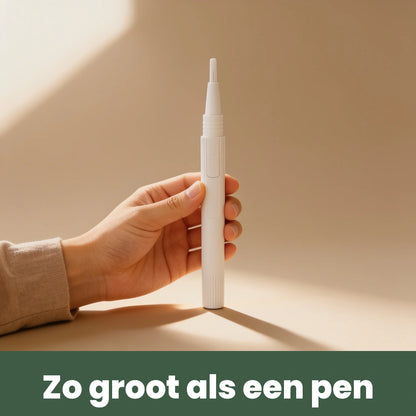 DentaPen in de hand, formaat en verhouding