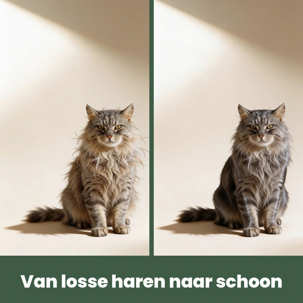 FurGlide voor en na, hetzelfde moment vergeleken