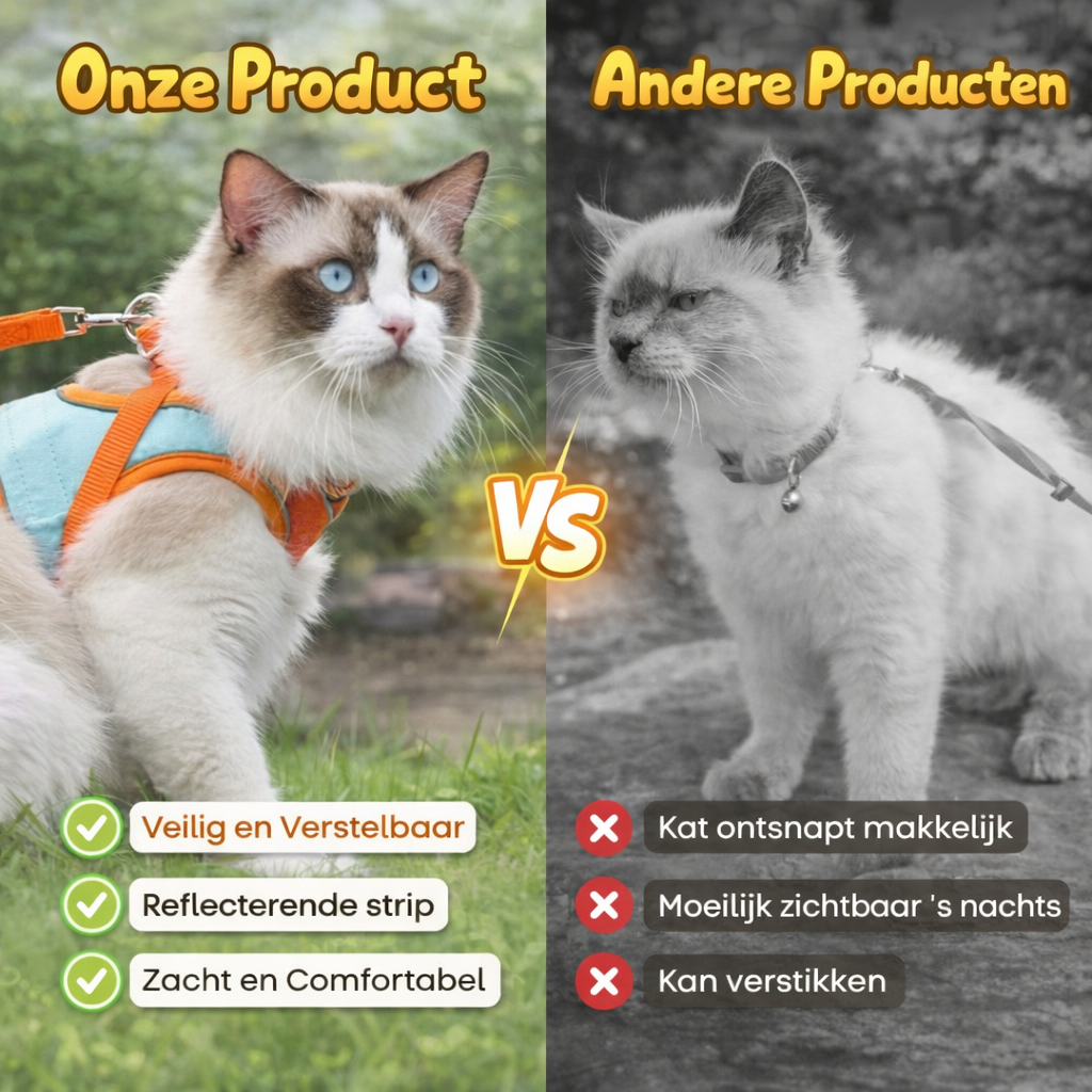 KatWalk - Ontsnappingsvrij Kattentuigje voor Veilig Buitenlopen