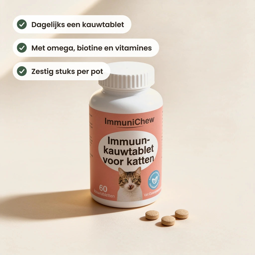 ImmuniChew kauwtabletten voor katten met omega, biotine en vitamines