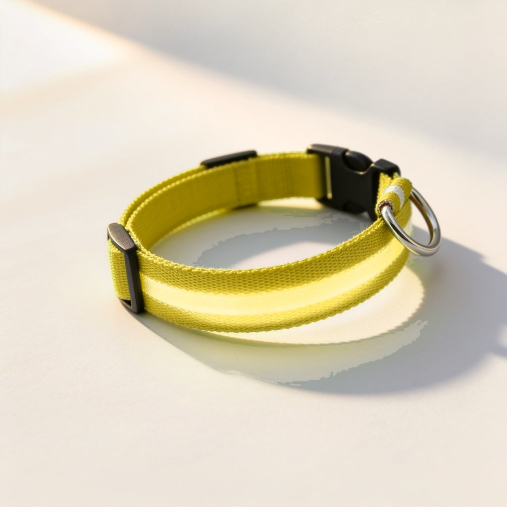 NightBeam LED hondenhalsband in de kleur geel