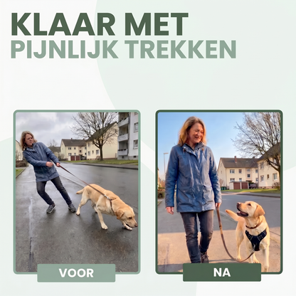 Voor en na: klaar met pijnlijk trekken dankzij het PullStop tuig