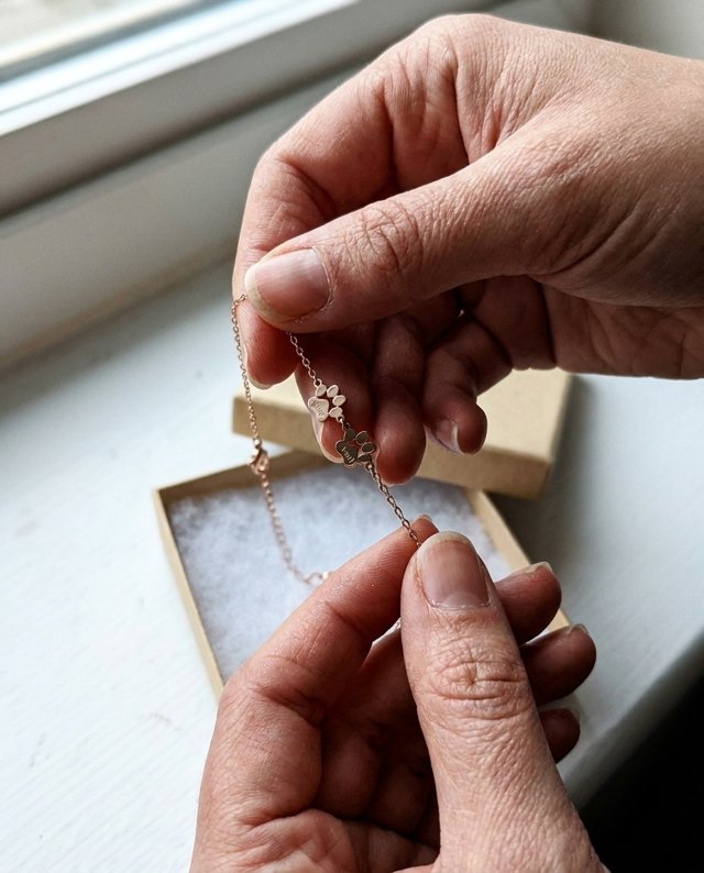 Klantfoto PawBond pootjesarmband van Femke H.